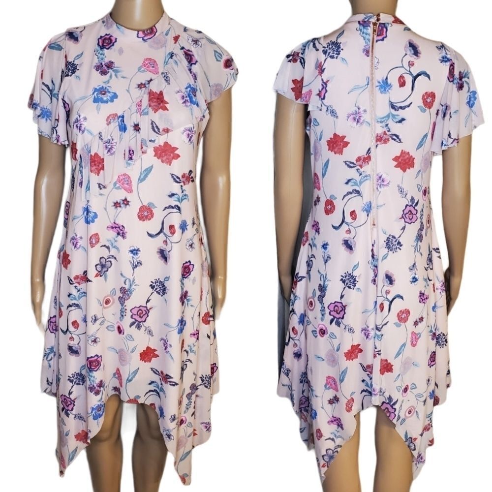 GB GIRLS asymmetrical pink floral dress